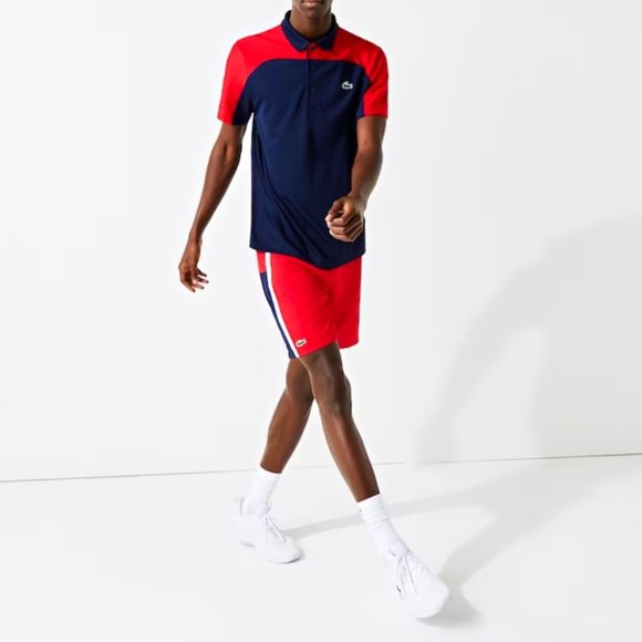 Lacoste Men's Shorts Size Large-5 Sport Colorblock Panels Lightweight Red NWT - Picture 6 of 6